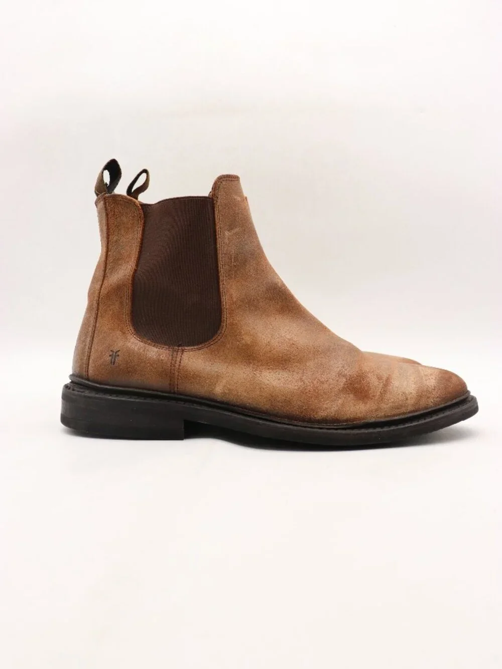 Frye Bowery Men's Size 10 D Brown Waxed Suede Leather Chelsea Ankle Boots 11728